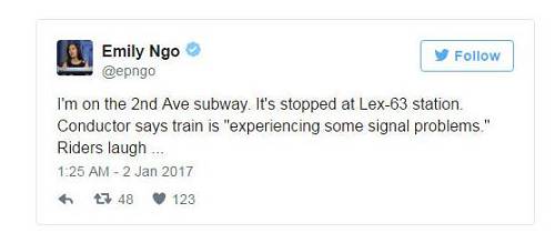 不過，據(jù)美媒報道，問題最終得到解決，人們還是興奮地乘著列車駛向了布魯克林。