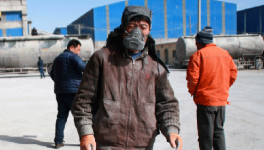 示范田間為領(lǐng)導參觀修水泥路太堵水泥人的心