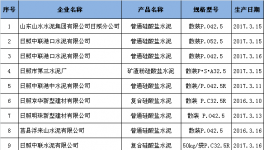 日照市質監(jiān)局抽查19批次水泥產品 全部合格