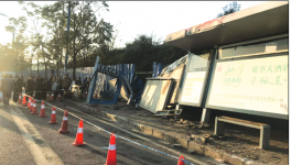 失控水泥罐車沖向公交站臺 事故已致1死6傷