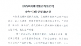 陜西聲威建材集團(tuán)有限公司參與“三保”行動(dòng)承諾書